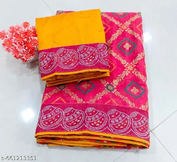 Taladara's_New__Fancy_Solo_Premium_Saree_With_Embedded_Stones_And_Added_Blouse_For_Women