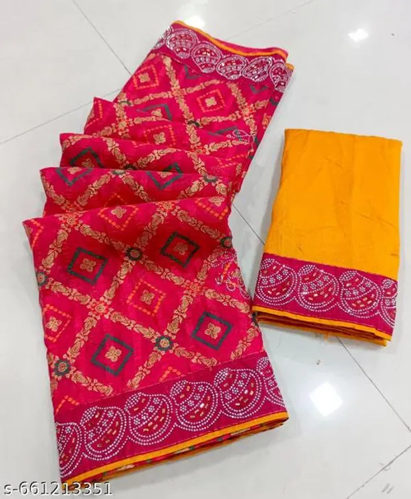 Taladara's_New__Fancy_Solo_Premium_Saree_With_Embedded_Stones_And_Added_Blouse_For_Women
