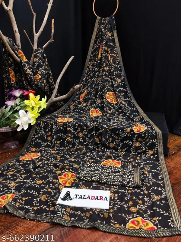 Taladara's_New_Fancy_Peding_Printed_Saree_And_Lace_Border