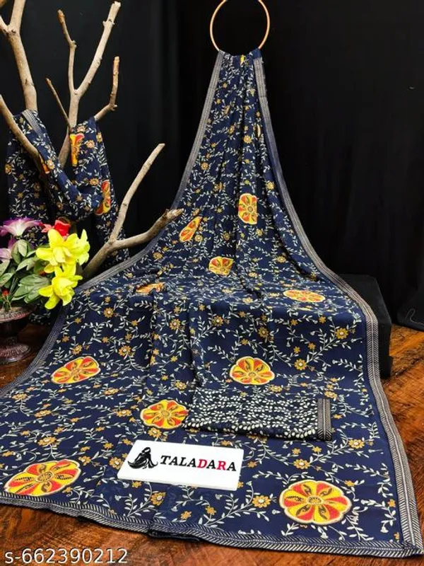 Taladara's_New_Fancy_Pending_Printed_Premium_Saree_And_Lace_Border_Premium_Saree_For_Women