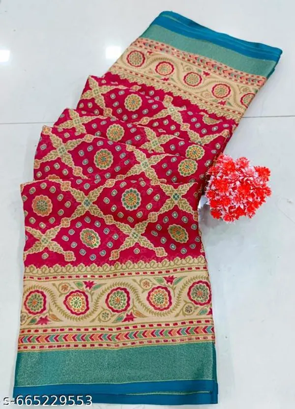 Pink_Brasso_Chiffon_Premium_Saree_With_Ethnic_Pattern_For_Women
