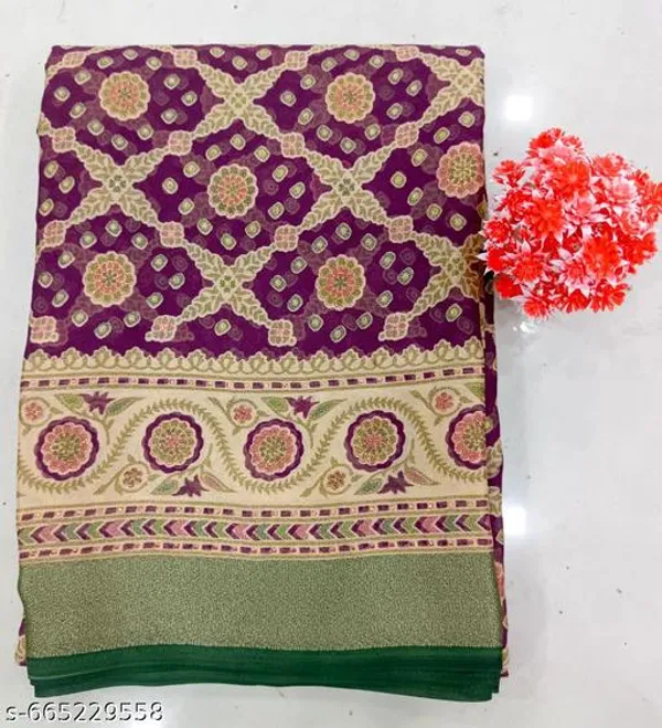 Multicolor_Brasso_Chiffon_Premium_Saree_With_Ethnic_Pattern_For_Women