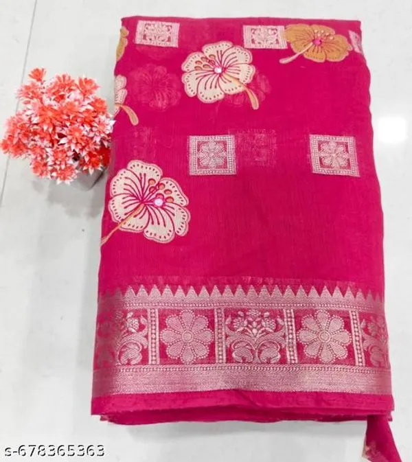 Pink_Mal_Cotton_Printed_Premium_Saree_For_Women