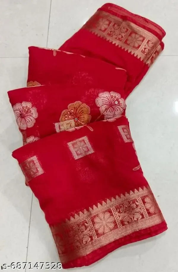 Red_Mal_Cotton_Printed_Premium_Saree_With_Mirror_Work_For_Women
