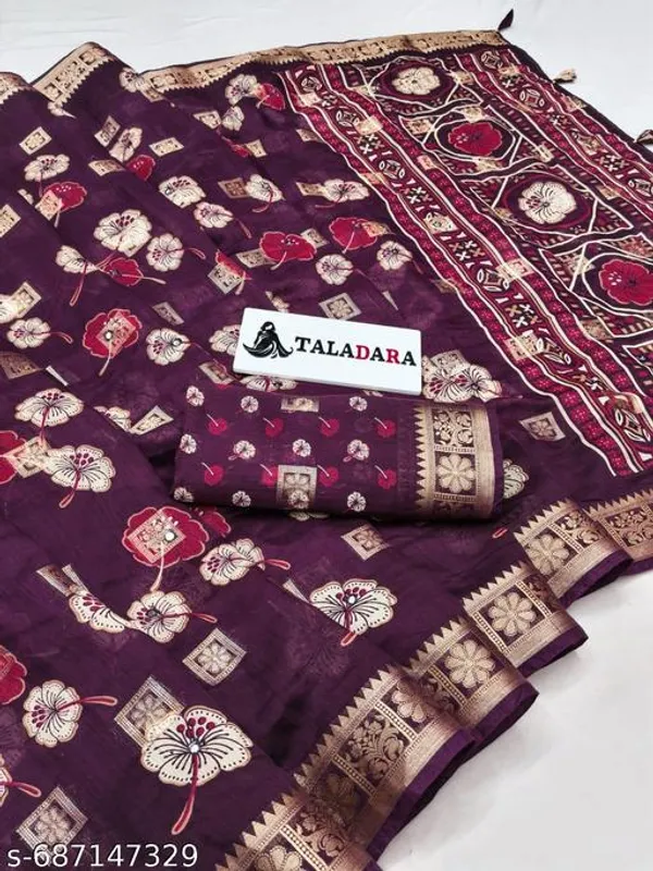 Violet_Mal_Cotton_Printed_Premium_Saree_With_Mirror_Work_For_Women