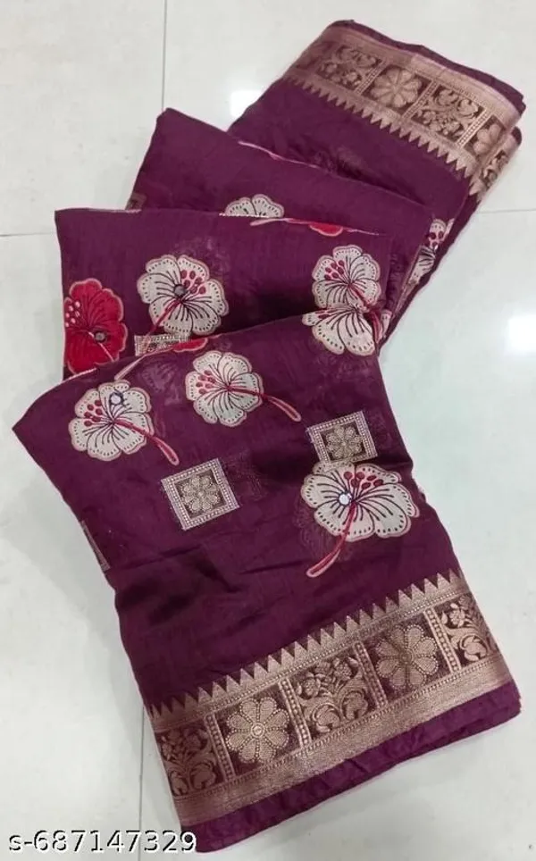 Violet_Mal_Cotton_Printed_Premium_Saree_With_Mirror_Work_For_Women