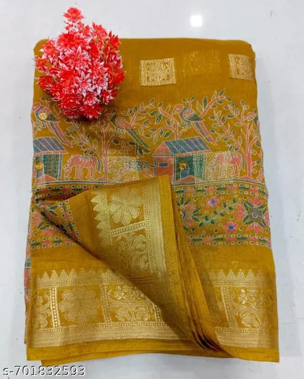 Taladara's_New_Mustard_Yellow_Fancy_Cotton_Printed_Premium_Saree_For_Women