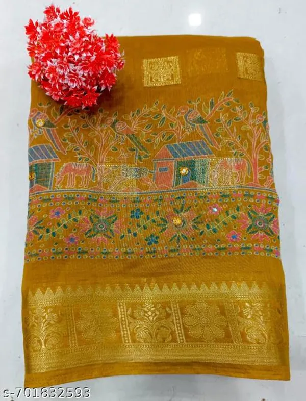 Taladara's_New_Mustard_Yellow_Fancy_Cotton_Printed_Premium_Saree_For_Women