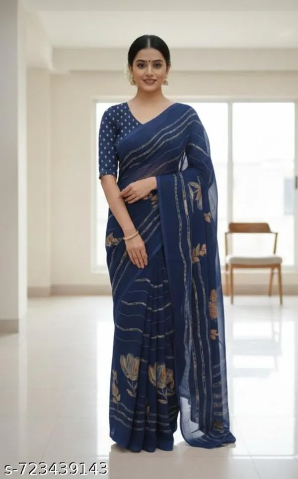 Blue_Georgette_Printed_Premium_Saree_For_Women