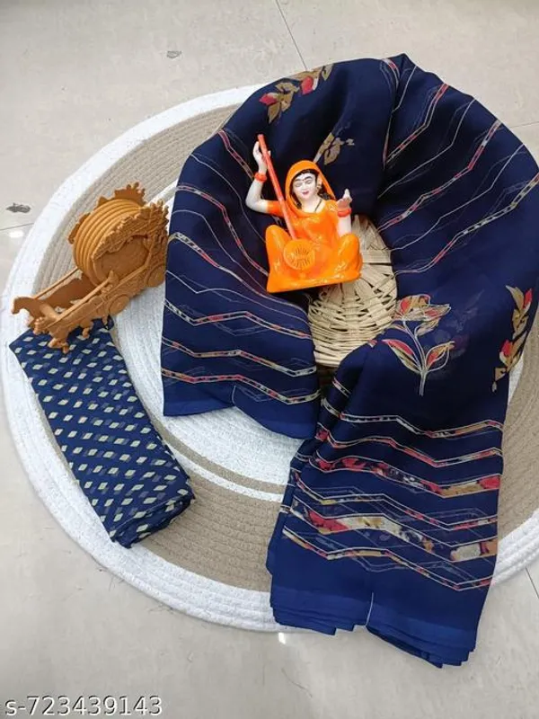Blue_Georgette_Printed_Premium_Saree_For_Women