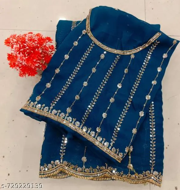 Taladara's_New_Blue_Star_Georgette_Embriodered_Premium_Saree_For_Women