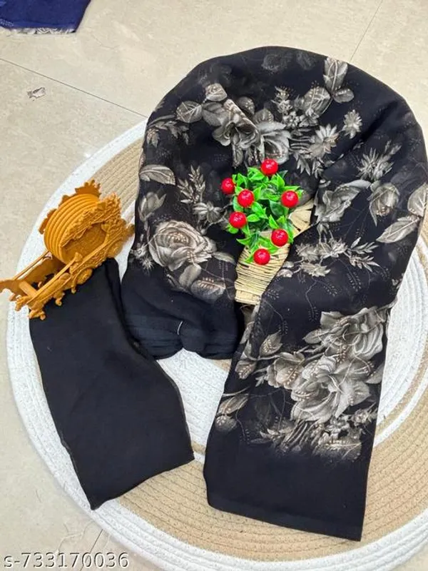 Black_Georgette_Printed_Premium_Saree_For_Women