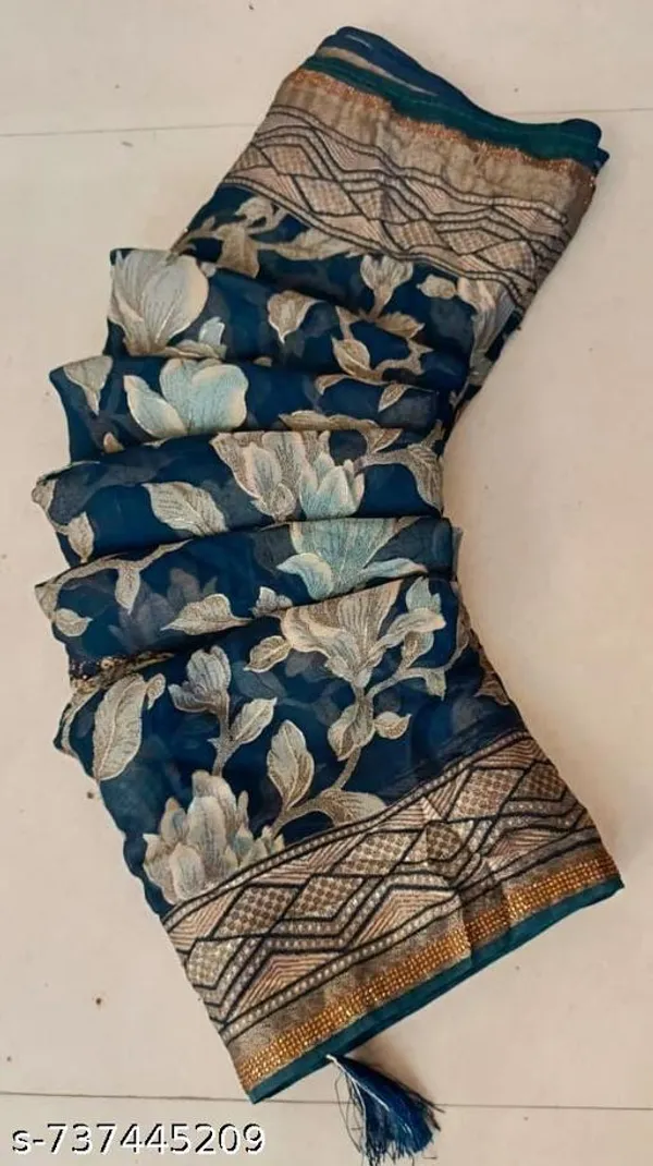 Multicolor_Fancy_Heavy_Brasso_Printed_Premium_Saree_And_Diamond_Border_Premium_Saree_For_Women