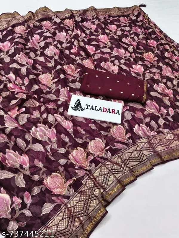 Red_Fancy_Heavy_Brasso_Printed_Premium_Saree_And_Diamond_Border_Premium_Saree_For_Women