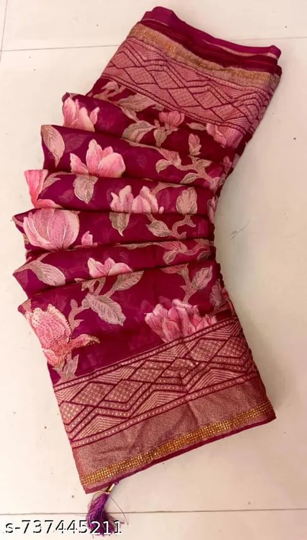 Red_Fancy_Heavy_Brasso_Printed_Premium_Saree_And_Diamond_Border_Premium_Saree_For_Women