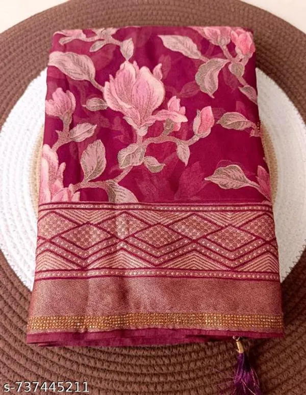 Red_Fancy_Heavy_Brasso_Printed_Premium_Saree_And_Diamond_Border_Premium_Saree_For_Women