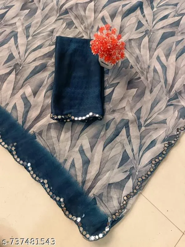 Blue_Georgette_Printed_Premium_Saree_With_Mirror_Lace_For_Women