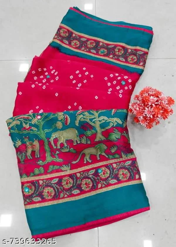 Blue_And_Pink_Mosmello_Printed_Premium_Saree_For_Women