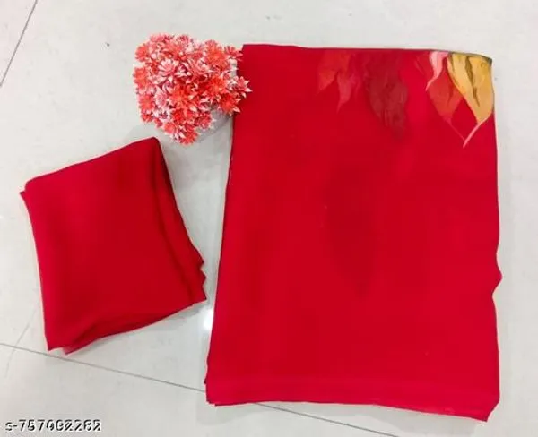 Red_Heavy_Georgette_Printed_Premium_Saree_For_Women