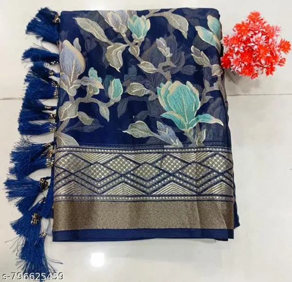 Multicolor_Fancy_Brasso_Printed_Premium_Saree_And_Jalar_Border_Premium_Saree_For_Women