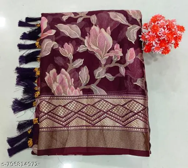 Taladara's_New_Fancy_Brasso_Printed_Premium_Saree_And_Jalar_Border_Premium_Saree_For_Women