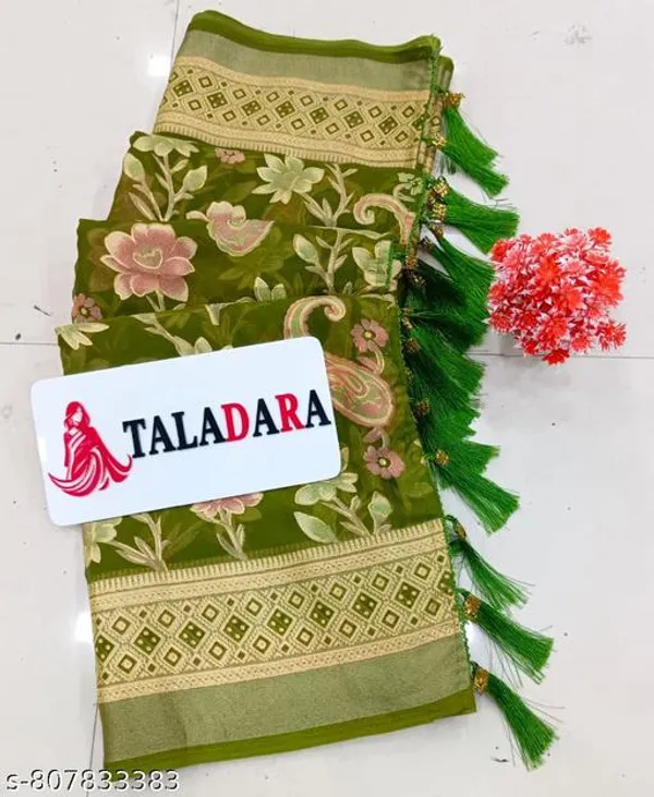 Taladara's_Fancy_Brasso_Printed_Premium_Saree_And_Jalar_Border_Premium_Saree_For_Women