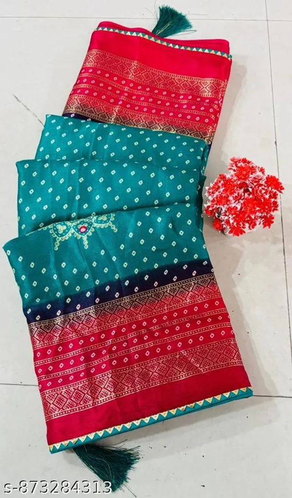 Taladara's_New_Blue_And_Red_Pashmina_Patola_Printed_Premium_Saree_For_Women