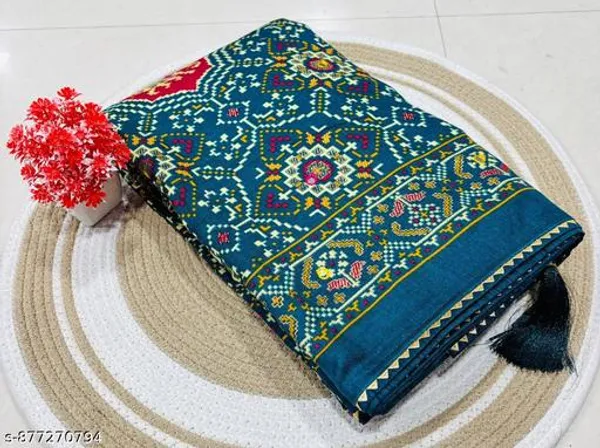 Taladara's_New_Blue_Pashmina_Printed_Patola_Premium_Saree_For_Women