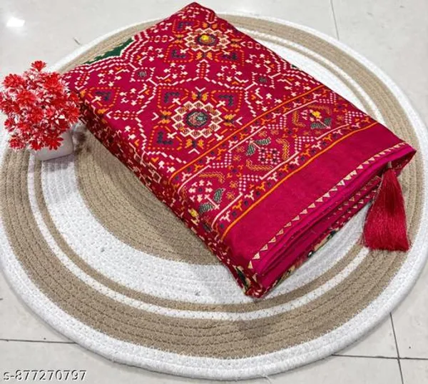 Taladara's_New_Red_Pashmina_Printed_Patola_Premium_Saree_For_Women