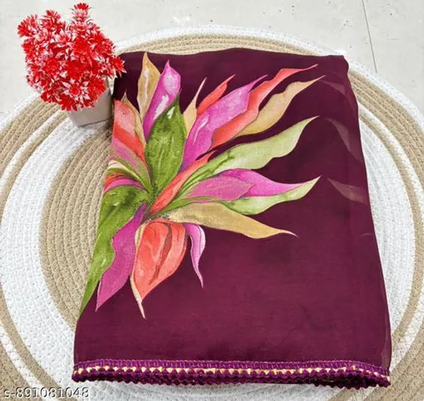 Maroon_And_Pink_Georgette_Printed_Premium_Saree_With_Lace_Border_For_Women