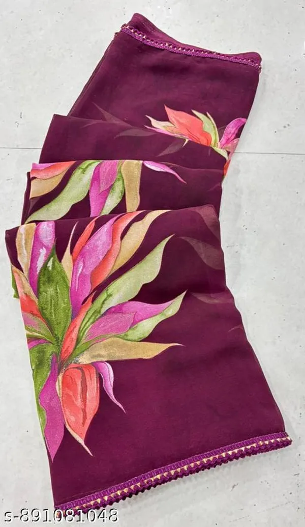 Maroon_And_Pink_Georgette_Printed_Premium_Saree_With_Lace_Border_For_Women