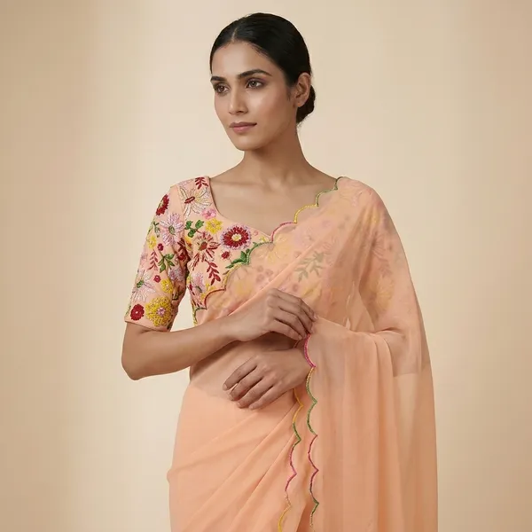Peach_Fancy_Georgette_Sath_Gram_Premium_Saree_For_Women