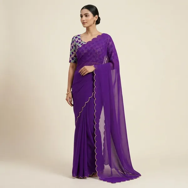 Taladara's_New__Georgette_Sath_Garam_Premium_Saree_For_Women