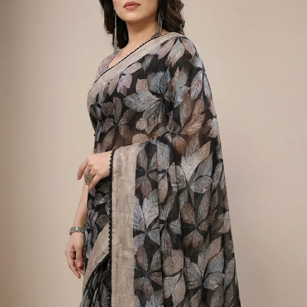 Taladara's_New_Georgette_Printed_SareeWith_Lace_Border_For_Women