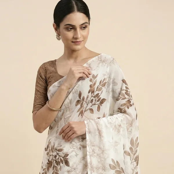 Taladara's_New__Georgette_Printed_Rich_And_Beautiful_Vichitra_Premium_Saree_With_Shiroski_Unstitched_With_Blouse_For_Women