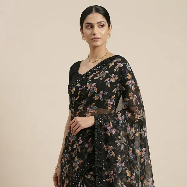 Taladara's_New_Georgette_Printed_Premium_Saree_Lace_Border_For_Women