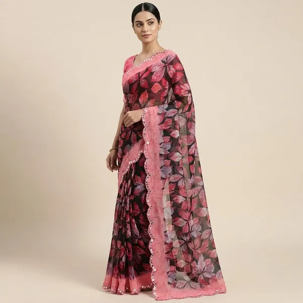 Taladara's_New__Georgette_Printed_Premium_Saree_Mirar_Lace_Border_For_Women