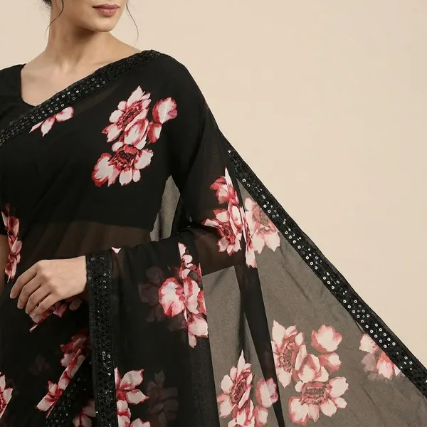 Taladara's_New__Georgette_Printed_Premium_Saree_Lace_Border_For_Women