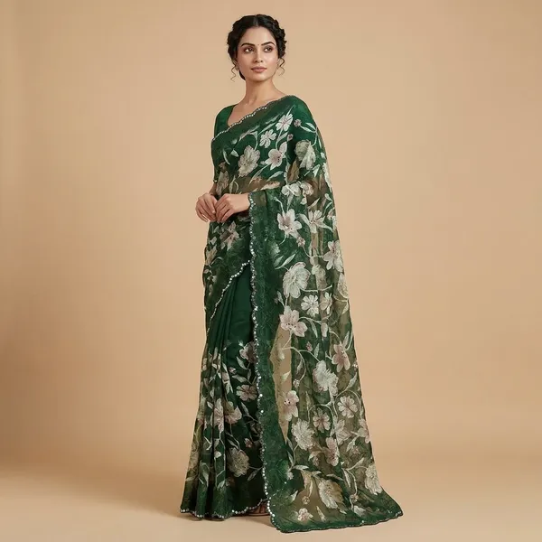 Taladara's_New__Georgette_Printed_Premium_Saree_And_Mirar_Border_For_Women