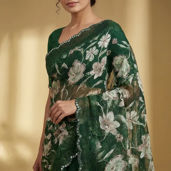 Taladara's_New__Georgette_Printed_Premium_Saree_And_Mirar_Border_For_Women