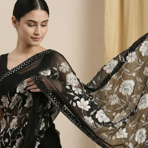 Taladara's_New_Georgette_Printed_And_Lace_Border_Saree_For_Women