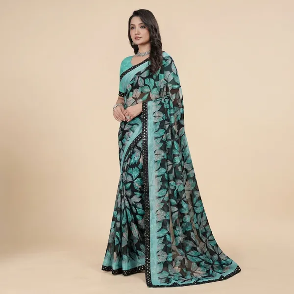 Taladara's_New__Georgette_Printed_Premium_Saree_Lace_Border_For_Women