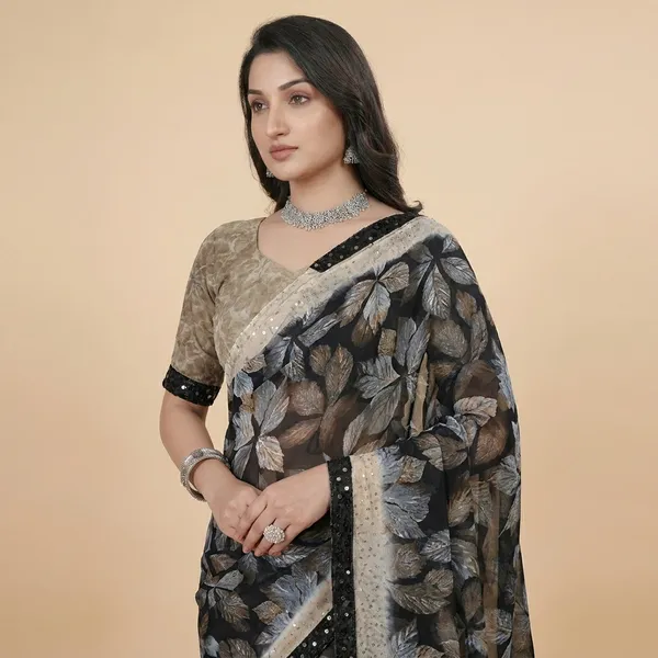 Taladara's_New__Georgette_Printed_Premium_Saree_Lace_Border_For_Women