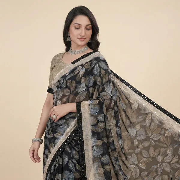 Taladara's_New_Georgette_Printed_Premium_Saree_Lace_Border_For_Women