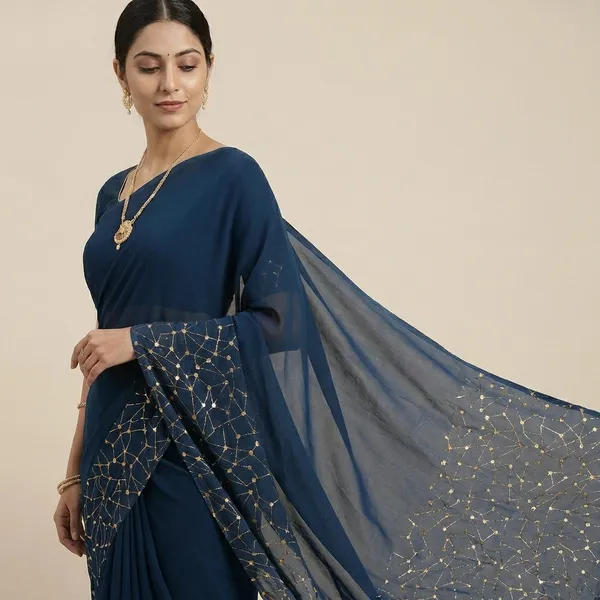 Blue_Georgette_Printed_Premium_Saree_For_Women