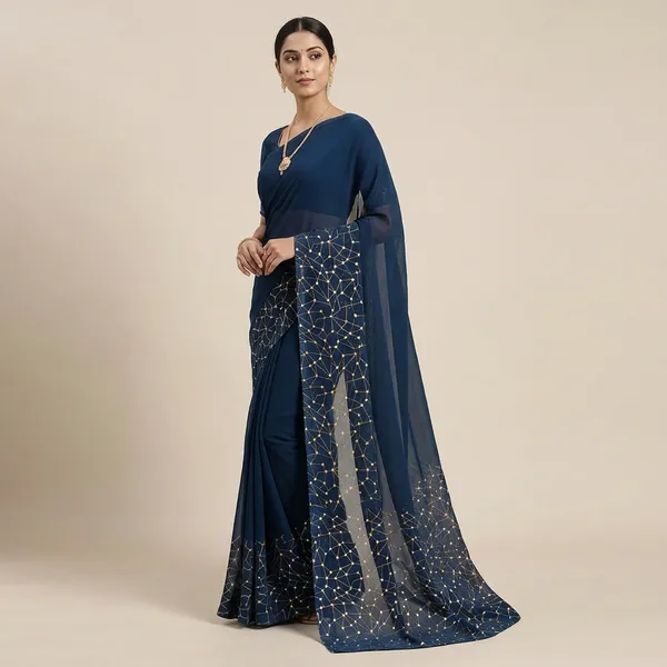 Blue_Georgette_Printed_Premium_Saree_For_Women