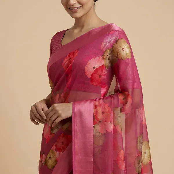 Taladara's_New__Georgette_Satin_Pata_Premium_Saree_For_Women