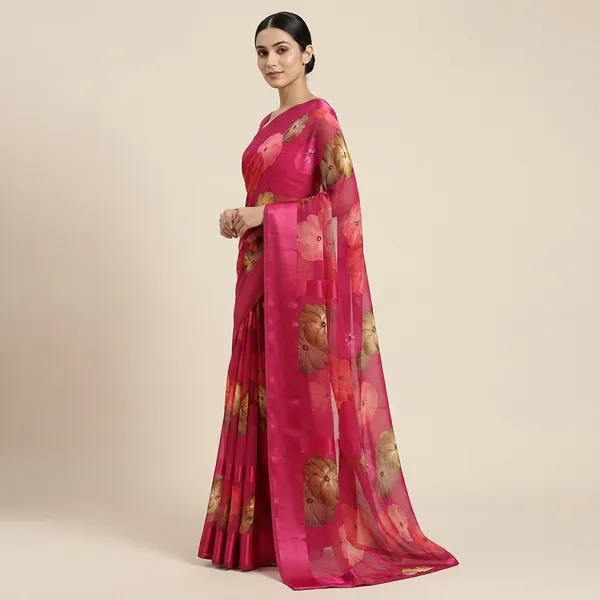 Taladara's_New__Georgette_Satin_Pata_Premium_Saree_For_Women