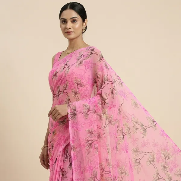Pink_Printed_Georgette_Premium_Saree_For_Women