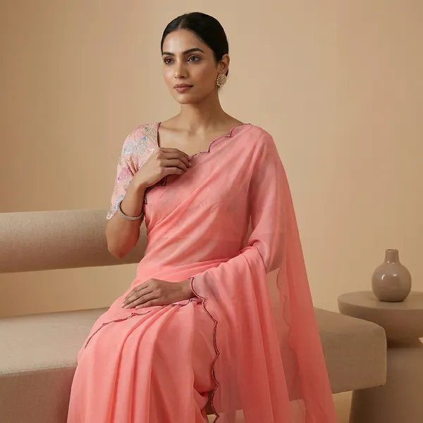 Pink_Sath_Gram_Premium_Saree_With_Printed_Blouse_For_Women